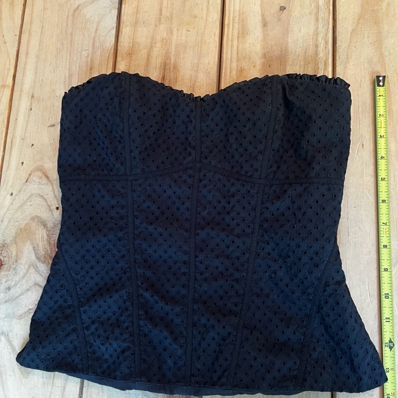 WHBM Black Eyelet Bustier Top - Picture 3 of 12